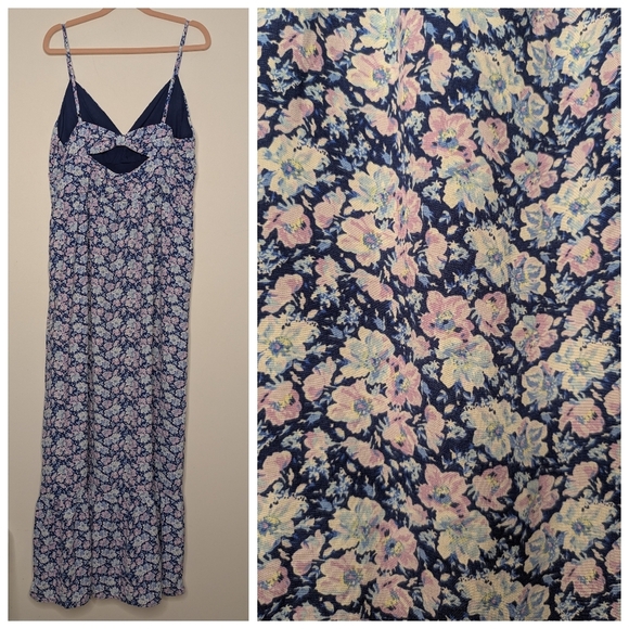 Skies Are Blue Cutout Back Maxi Floral Ruffled Dress Size Large NWT - Picture 5 of 14